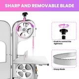 1500W Electric Bone Meat Cutter Machine, Bone Saw for Butchering Home Use and Commercial Use, Cutting Thickness 0.04-7.8'', Stainless Steel Work Table Bone Cutter Machine for Beef Pork Chicken Fish