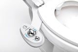 Boss Bidet Luxury White Blue - Bidet Attachment for Toilet Seat - Dual Nozzles, Self-Cleaning, Non-Electric Water Sprayer, Save Money On Toilet Paper and Reduce Waste