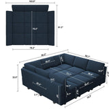 Belffin Modular Sectional Sofa with Ottomans Velvet Reversible Sleeper Sectional Sofa