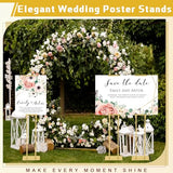 3 Pcs Gold Wedding Poster Board Holder Stand Height up to 80" Heavy Duty Welcome Sign Stand Double Sided Easel Holder