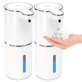 MTYGK 2 Pack Automatic Foaming Soap Dispenser,Touchless Foam Soap Dispenser,12.8oz Rechargeabled Wall Mounted Smart for Bathroom and Kitchen Dish Soap,Easy for Toddlers(White)