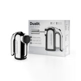 Dualit Hand Mixer - 300W- Strong Grip Handle - Attachments Included - Integral Plug Storage - 4 Speed Settings - Repairable gears - Flat Beaters, Dough Hooks, Balloon Whisk