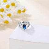 Oseew 2027 Custom College Class Ring for Women High School (White Gold)