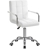Furmax Vanity Office Chair with Wheels, Makeup PU Leather Executive Chair