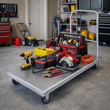 Stainless Steel Platform Cart. 24 in. Wide x 48 in. Long x 34 in. High. Push Dolly Flatbed Cart with Handle