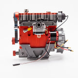 MechPuConToy Mini Metal Engine Model Kit That Runs, GS-L4 Engine Water-Cooled 4-Stroke DOHC Inline Four-Cylinder Engine Model Kit, Physics Science Engine for Adults (Finished Version)
