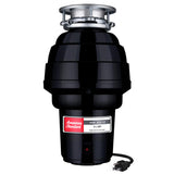 American Standard 10-US-AS-12 Garbage Disposal Anti-Jam Stainless Steel Food Waste Grinding System, Heavy Duty, 1.25 HP, Black