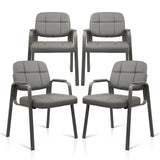 CLATINA Waiting Room Guest Chair with Bonded Leather Padded Arm Rest for Office Reception and Conference Desk(Grey 4 Pack)