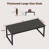 63 Inch Large Computer Desk, 1" Thick Heavy Duty Industrial Office Desk