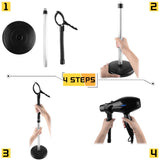 LUEXBOX Hair Dryer Stand, 360 Degree Rotating Lazy Stand with Heavy Base, Hands-Free Blow Dryer Holder, Adjustable Height Holder