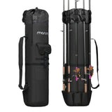 MOSISO Fishing Rod Case Bag, Fishing Pole Holders, Waterproof Large Capacity Tackle Gear Organizer Travel Carry Case Shoulder Storage Bag with 5 Poles Tackle, Black