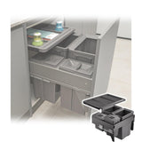 Under Cabinet Pull-Out Trash Can Set - 8 Gallon (2x18L + 2x10L) Heavy Duty Double Bin with Lid, Space-Saving Kitchen Waste Container for Easy Access & Organization