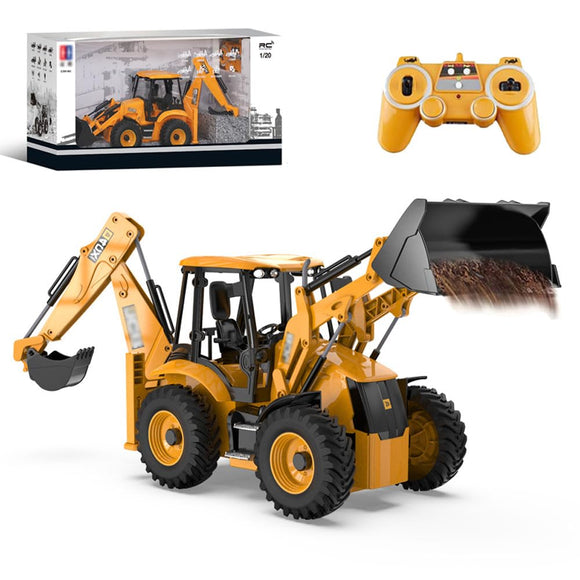 FANXMF RC Backhoe Wheel Loader 2.4G Fully Functional 1/20 Remote Contr ...