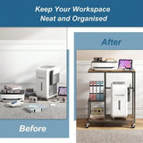 hezhuhe2258 Pc Stand 3-Tier PC Tower Stand CPU Holder Cart, Mobile Printer Table with Wheels, Multifunctional Storage Shelf for Home Office Kitchen