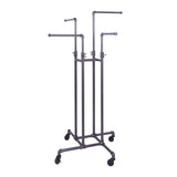 Clothing Rack Econoco - Heavy Duty Pipeline Adjustable, 4 Way Rack, Plumbing Pipe Clothes Rack, Anthracite Grey