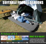 NYECHTO Self Inflating Sleeping Pad for Camping, 4" Extra-Thick Memory Foam Camping Mattress with Electric Pump, Fast Inflate & Deflate, 9.5 R-Value Insulated Camping Pad for Car Travel Tent Cot, Grey