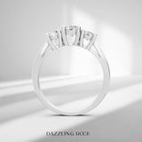 Dazzlingrock Collection 1.00 Ctw Round Lab Grown White Diamond Three Stone Engagement Ring for Women in 925 Sterling Silver, Size 8