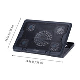 Laptop Cooling Pad with 5 USB Fans, Plastic Notebook Cooler Stand
