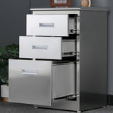 ZHONGXINHUIYIN Stainless Steel File Cabinet with Lock, Under Desk Mobile File Cabinet for Home Office