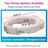 NOVA Medical Products Hinged Toilet Seat Riser Lift Up and Down Raised Toilet Seat For Under Seat For Elongated Seat Color, White, (Pack of ), 1 Count