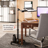 Adjustable Laptop Stand – Rolling Computer Desk & Ergonomic Table for Bed, Sofa, or Office