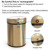 Smart Sensor Trash Can with Automatic Packaging Function 3.5 Gallon Stainless Steel Garbage Bin for Kitchen Bathroom Office Champagne Gold (