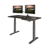 Electric Standing Desk – Height Adjustable Sit Stand VariDesk + Curved Waterfall Edge, 4 Memory Settings