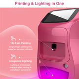 Eastnmythet Touch Screen Nail Printer, Phone Control Digital Nail Art Printer, Automatic DIY Mobile 3D Nail Printer for Home, Shopping Malls,Purple