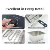 Electric Deep Fryer 17.2L/18.2QT Stainless Steel Dual Tank Commercial Fryer with Basket, 3400W 110V Countertop Deep Fryer for Home Kitchen and Restaurant Use with Oil Thermometer & Temperature Control