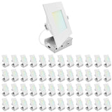 LUXRITE 6 Inch LED Recessed Light, ECO Backlit Mini Panel Spotlight, 5CCT 2700K-5000K, 1400 Lumens, High Output, 15 Watts, Dimmable, IC Rated, Wet Rated, ETL Listed (48 Pack)