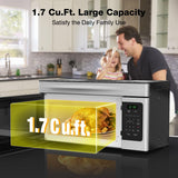 30" Over the Range Microwave Oven, ThermoMate 1.7 Cu. Ft. Capacity Microwave Over the Stove with One Touch, 1000 Cooking Watts, 300 CFM, 10 Power Levels, LED Lighting, Stainless Steel