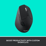 Logitech M720 Triathlon Multi-Device Wireless Mouse, Bluetooth, USB Unifying Receiver