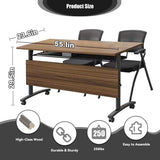 6 Pack Conference Room Table,Mobile Conference Table on Wheels