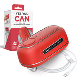 Kitchen Mama Orbit One Rechargeable Electric Can Opener: Hands-free, USB-C Charging, Automatic Stop, Smooth Edge, Safety, Blade for Large Cans, Heavy Duty, Soda Can and Pop Can, with Storage Box (Red)