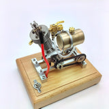 MechPuConToy Engine Model Kit That Works, Mini Single-Cylinder Four-Stroke Engine Model for Motorcycles, Physics Science Experiment for Adult