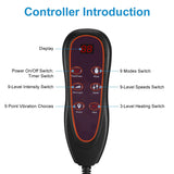 KOCASO Full Body Massage Mat with Heat with Inflatable Head Pillow Electric Vibration Massage Pad Back Massager for Chair 10 Motors 9 Modes 3 Heat Levels Lumbar Pillow for Women Men Home Office Gift