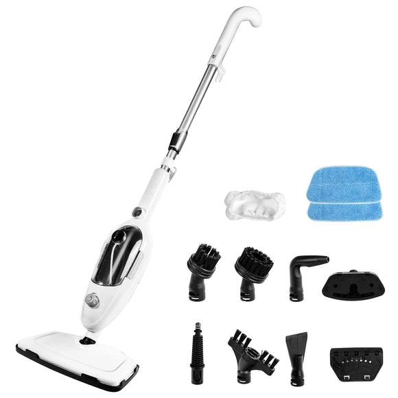 Steam Mop Cleaner 10-in-1 with Convenient Detachable Handheld Unit, Laminate/Hardwood/Tiles/Carpet Kitchen - Garment - Clothes - Pet Friendly Steamer Whole House Multipurpose Use Yatytepo