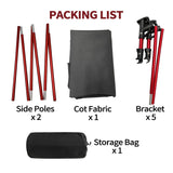 Sutekus Portable Camping Cot Sleeping Cot Ultralight Backpacking Cot Bed for Outdoor Hiking Travel Beach Mountaineering (Black) Sutekus