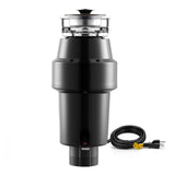 VEVOR Food Waste Garbage Disposal, 1HP 3700RPM DC Motor, Continuous Feed Kitchen Sink Garbage Disposer, 3-Bolt Mount Food Waste Grinding System with Splash Guard & Power Cord for Kitchens