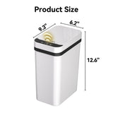 3 Pack Bathroom Trash Can 2.6 Gallon Small Touchless Automatic Motion Sensor Trash Cans Slim Waterproof