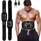 HOERCAAL Abs Stimulator, Portable EMS Abdominal Muscle Toner for Home and Office Fitness, Strength Training - Black