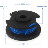 Eyoloty AC14RL3A String Trimmer Replacement Line for Ryobi One+18V, 24V, 40V Cordless (6 Spools, 1 Cap)