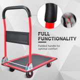 Push Cart Dolly by Wellmax, Moving Platform Hand Truck, Foldable for Easy Storage and 360 Degree