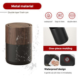 LEASYLIFE 15L/4GAL Small Bathroom Trash Can with Swing Lid,Walnut