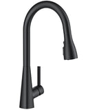 FORIOUS Black Kitchen Faucet with Pull Down Sprayer, Classic High Arc Stainless Steel Faucet for Kitchen Sink, Single Handle for 1 or 3 Hole Decks for RV Bar Farmhouse Laundry Camper