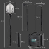Folding Survival Shovel - 30" Heavy Duty Carbon Steel 14-in-1 Multitool Tactical Axe Entrenching Tool with Storage Box Emergency Survival Gear for Camping, Hiking, Hunting,Gardening