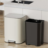 ghtiERTs Kitchen Foot Operated Trash can with lid and Inner bin College
