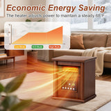 Nordic Hygge Portable Space Heater, 1500W Electric Infrared Heater for Indoor Use, Living Room, Bedroom, Office - Remote Control, 12H Timer, 3 Heat Settings, Overheat & Tip-Over Safety, Light Oak