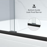 ENSO SENKA 60" W x 58" H Semi-Frameless Bypass Sliding Bathtub Shower Door, Easy-to-Clean Treated Clear Tempered Glass, Matte Black