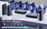 1000W USB C Charger Block,10-Port USB C GaN Multiple Port Charging Station